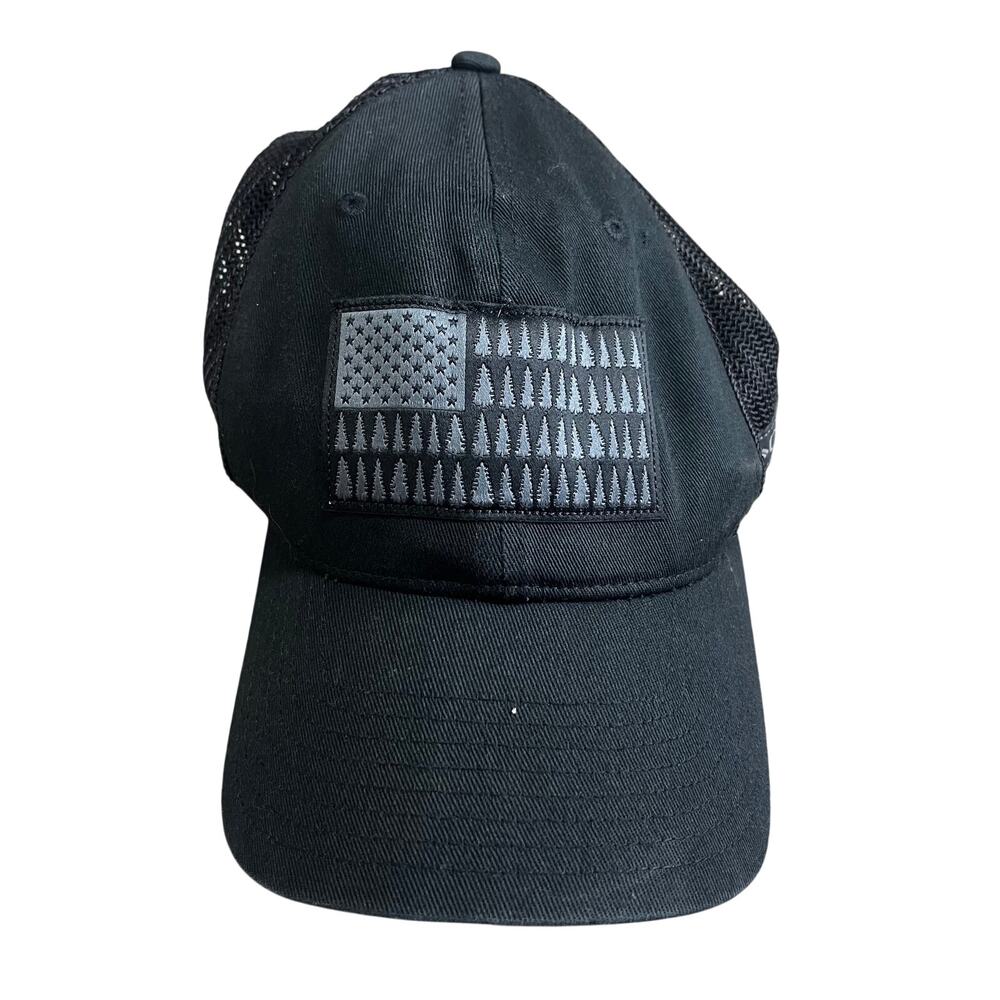 Columbia American Flag Trees Mesh Trucker Flex Hat S-M Hunting Outdoor Fishing